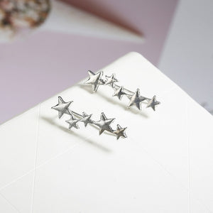 Tiny Star Moon Stud Earrings